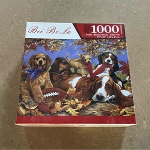 Autumn Dogs 1000-Piece Puzzle - Red and Brown
